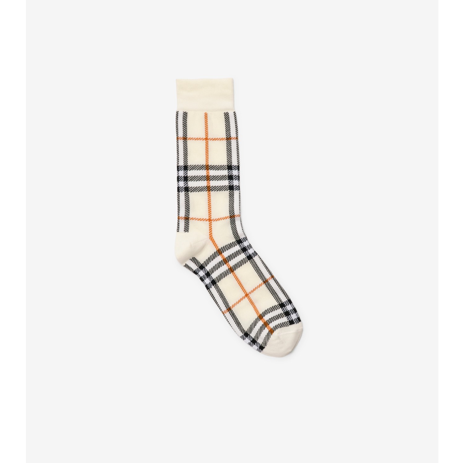 Check Cotton Nylon Blend Socks