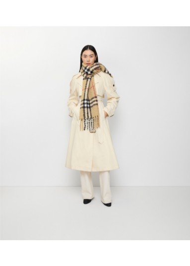 Check Alpaca Wool Blend Bouclé Scarf