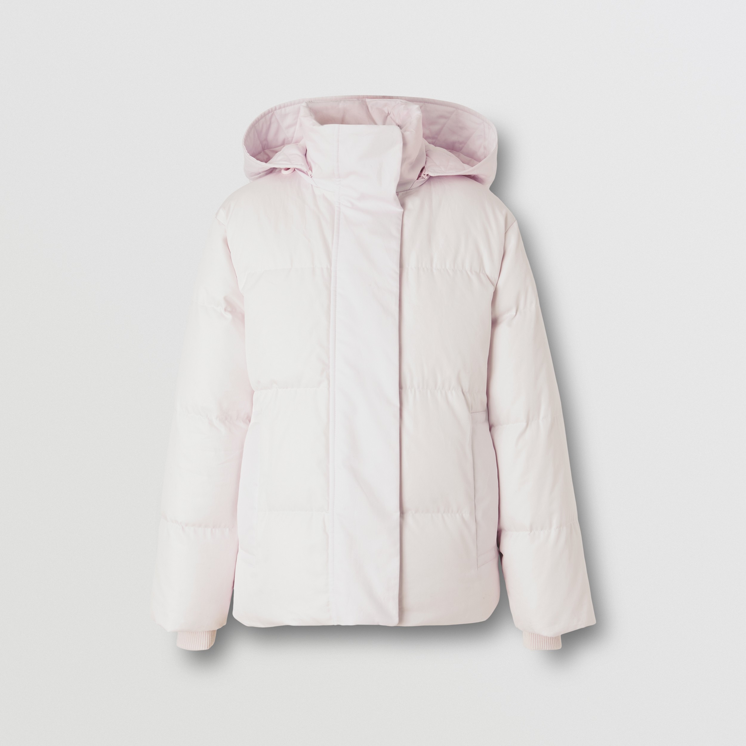 Detachable Hood Cotton Gabardine Puffer Jacket in Alabaster Pink - Women | Burberry® Official - 4