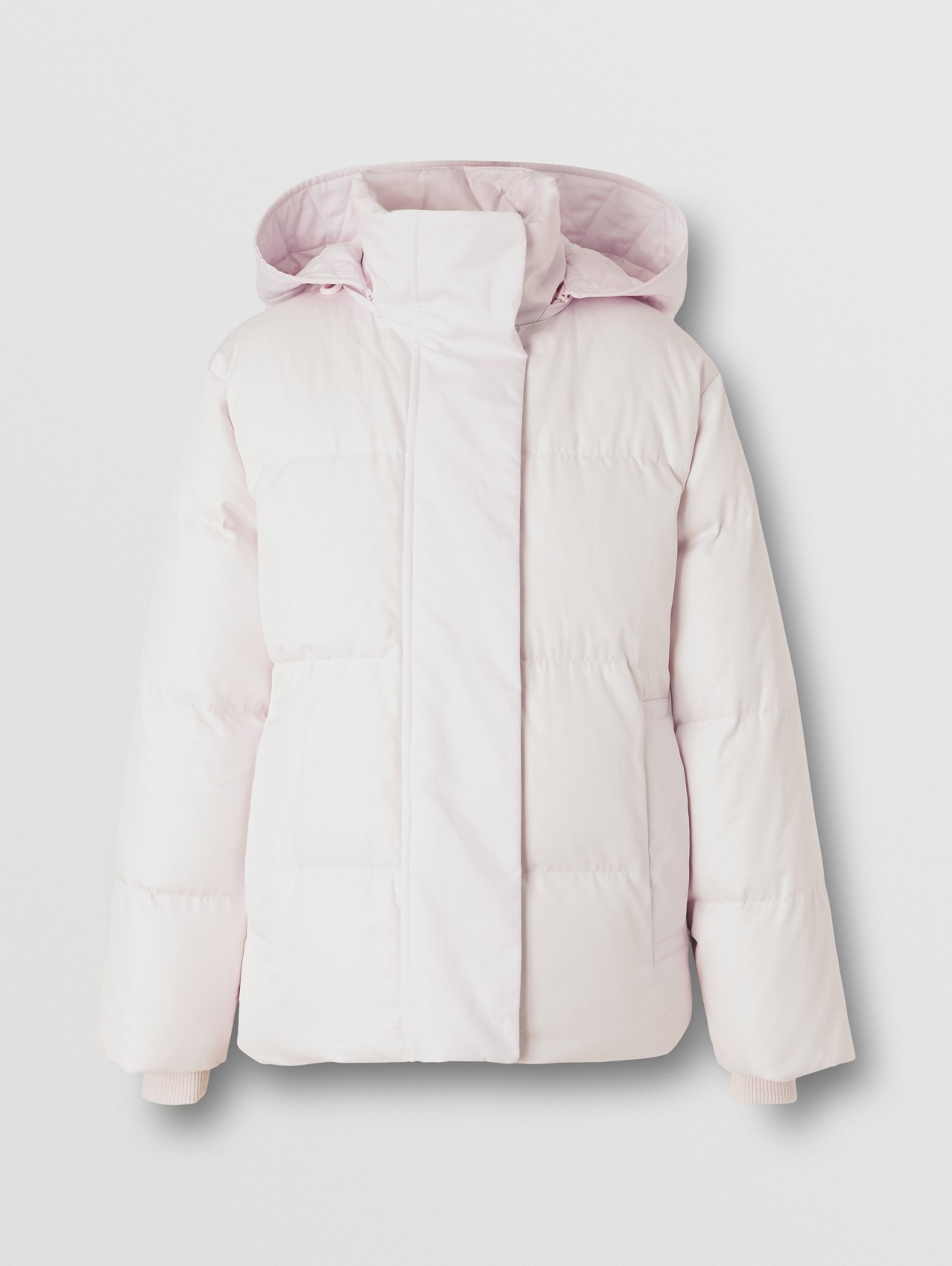 Detachable Hood Cotton Gabardine Puffer Jacket in Alabaster Pink