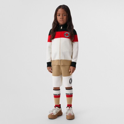Logo Graphic Appliqué Wool Funnel Neck Jacket