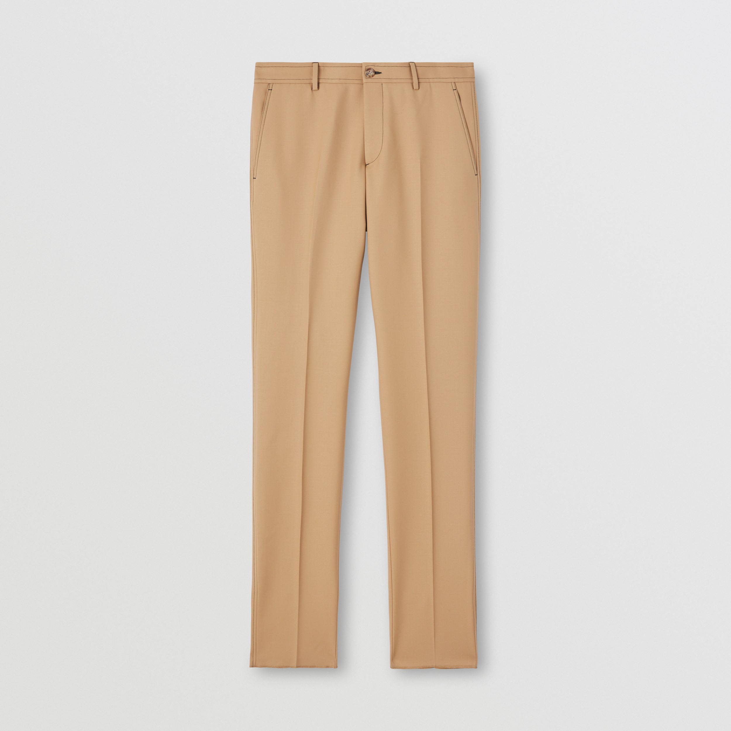 Wool Tailored Trousers in Camel - Men | Burberry® Official - 4