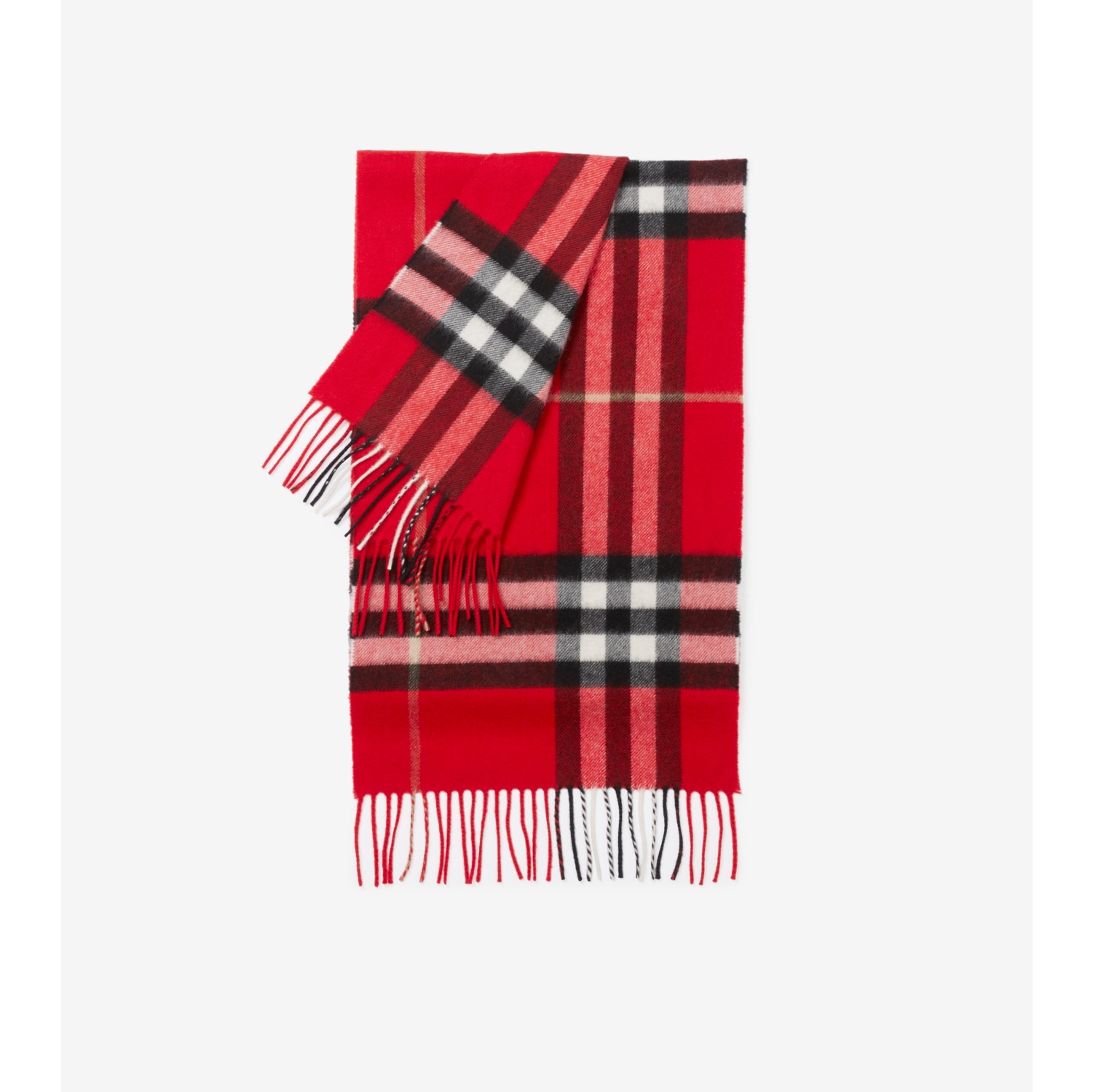 バーバリーチェック カシミアスカーフ (レッド) | Burberry®公式サイト