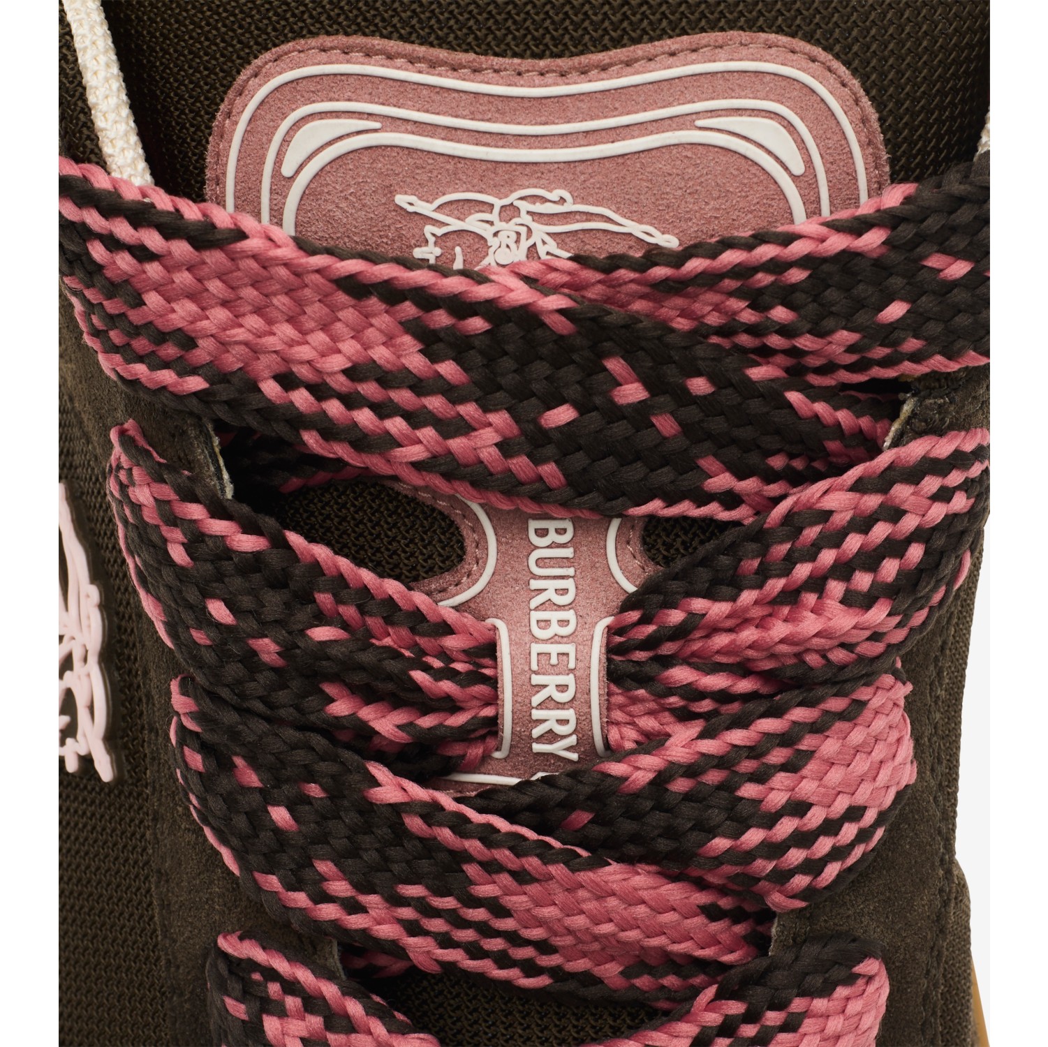 Suede and Mesh Arc Sneakers in Moss brown - Men | Burberry® Official