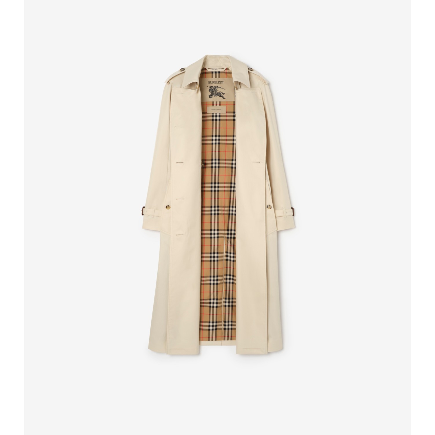 Long Tropical Gabardine Waterloo Trench Coat in Clam beige - Women | Burberry® Official
