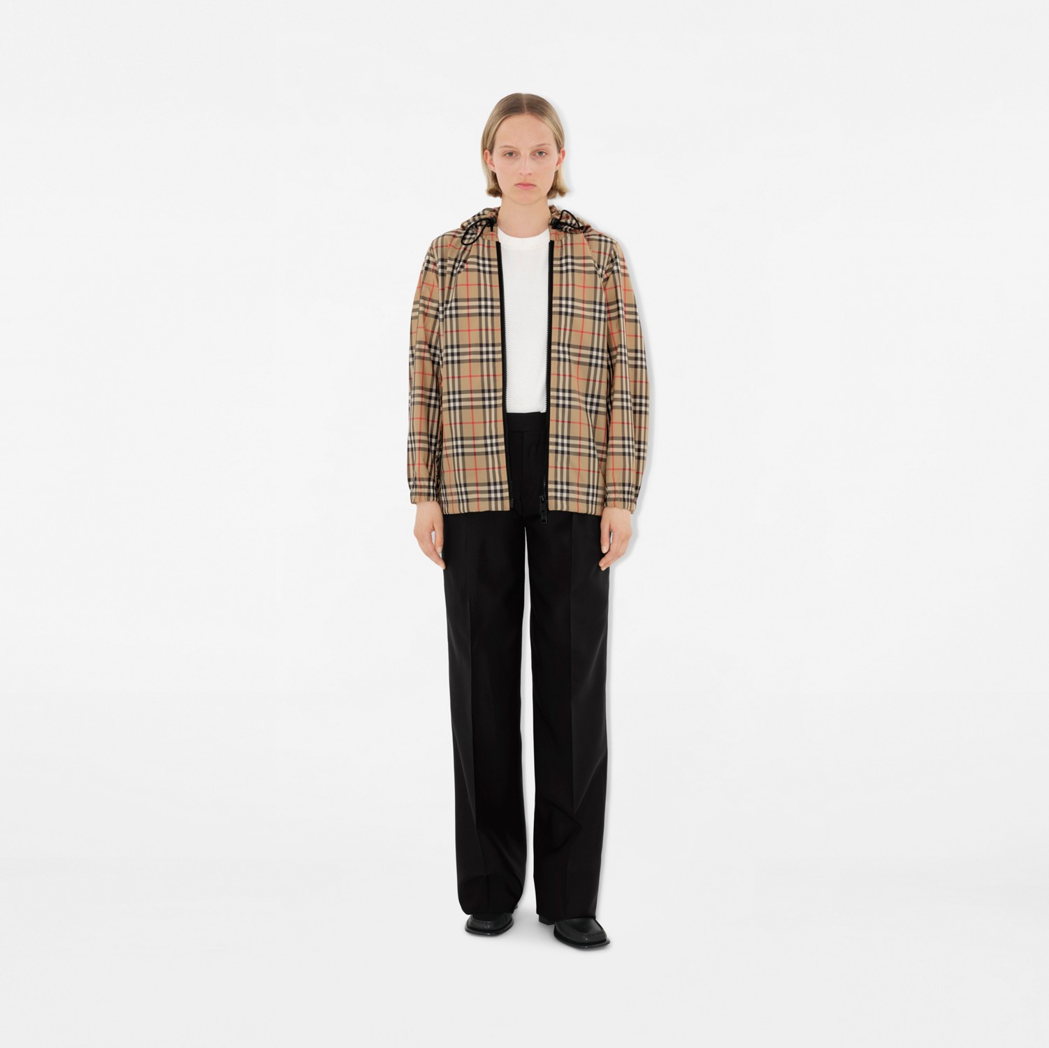 Check Jacket in Archive beige - Women, Nylon | Burberry Check Jacket in Archive beige - Women, Nylon | Burberry