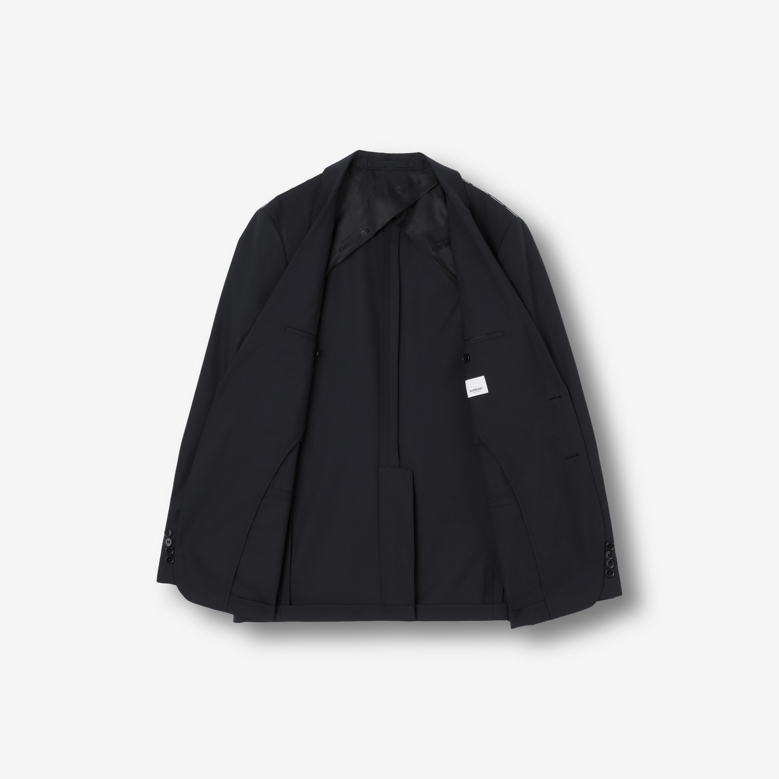 Slim Fit Wool Tailored Jacket in Dark Navy - Men | Burberry® Official - 4