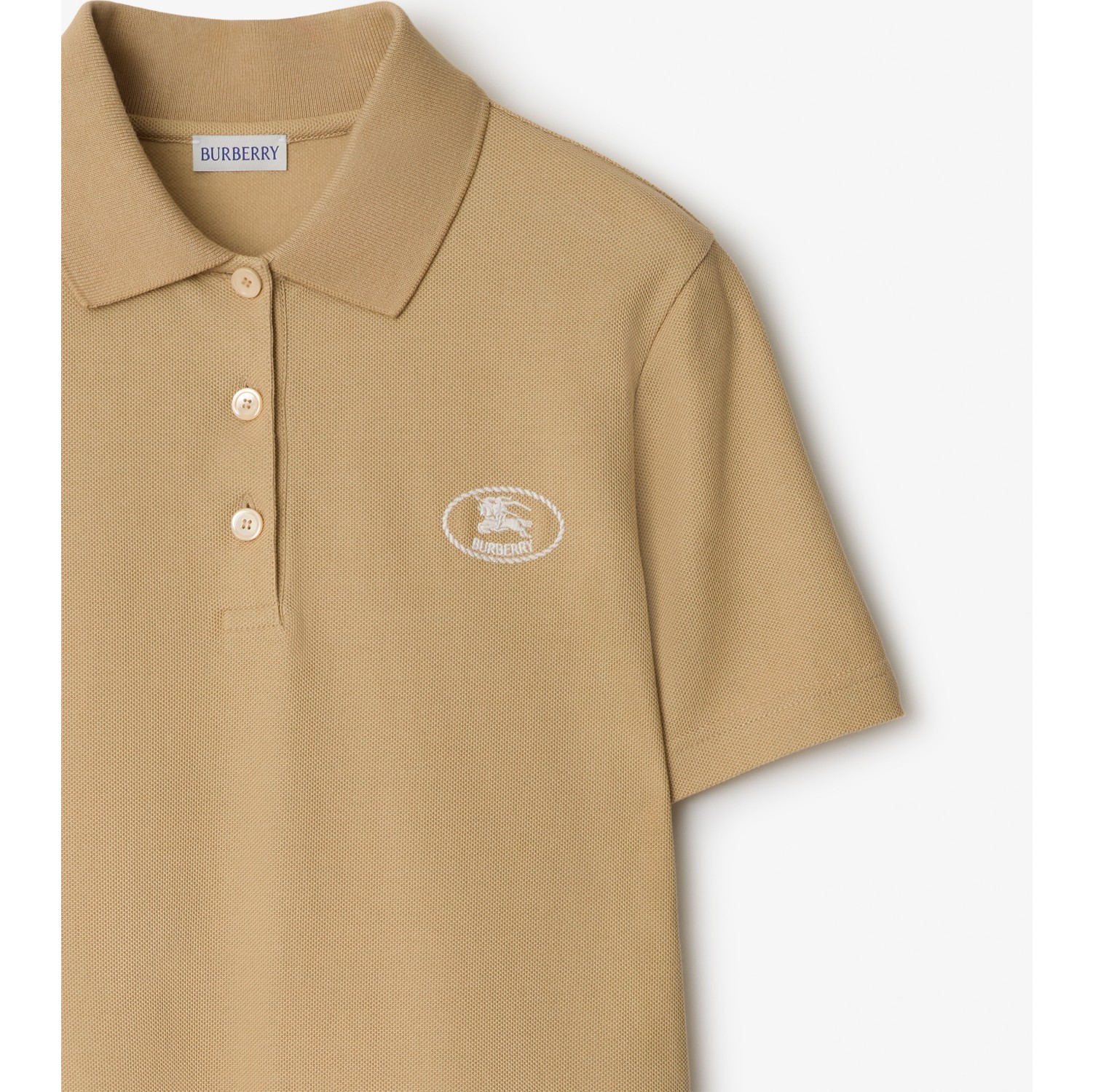 Cotton Polo Shirt in Flax beige - Women | Burberry® Official
