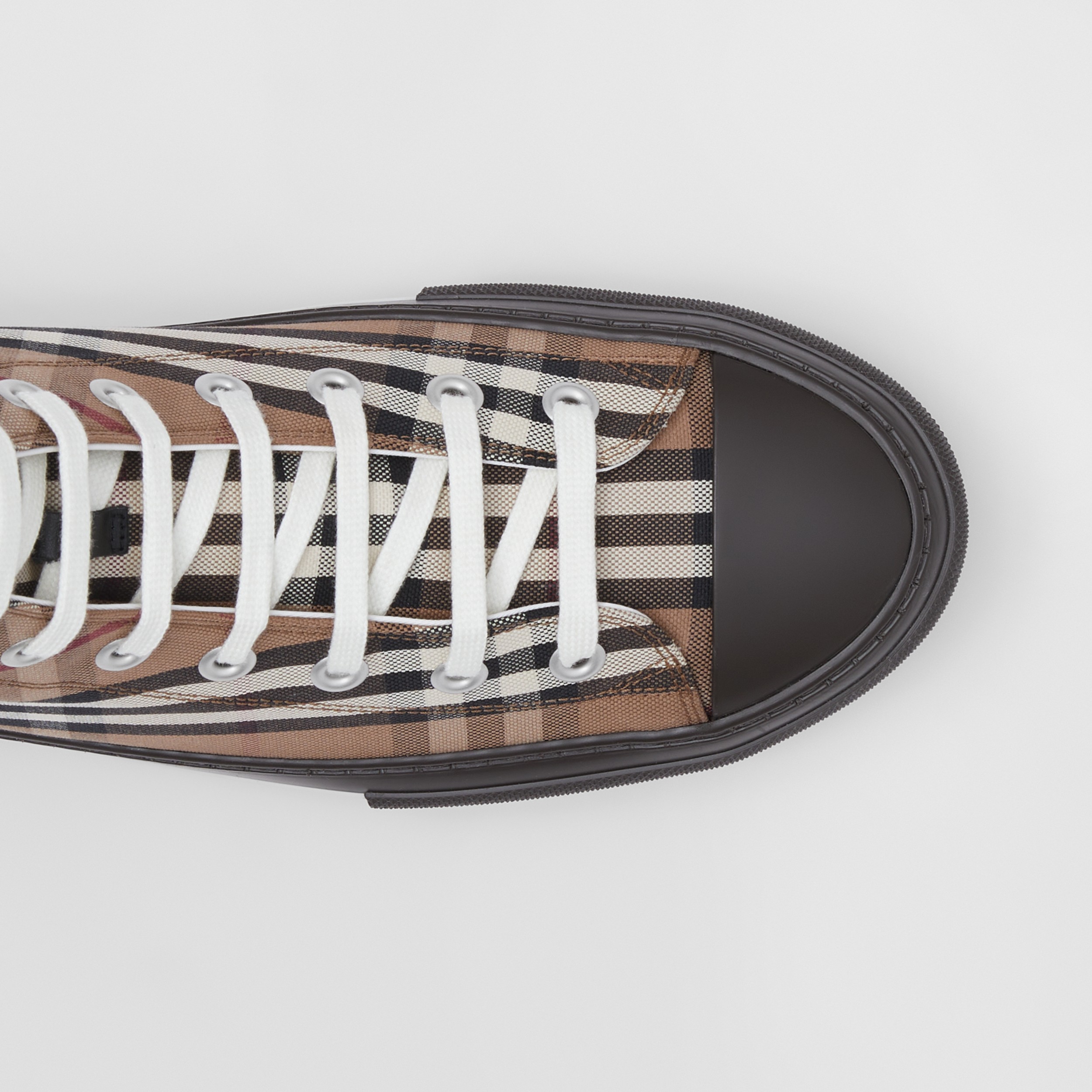 Zapatillas deportivas de botín en algodón a cuadros Vintage Checks (Marrón Abedul) - Hombre | Burberry® oficial - 2