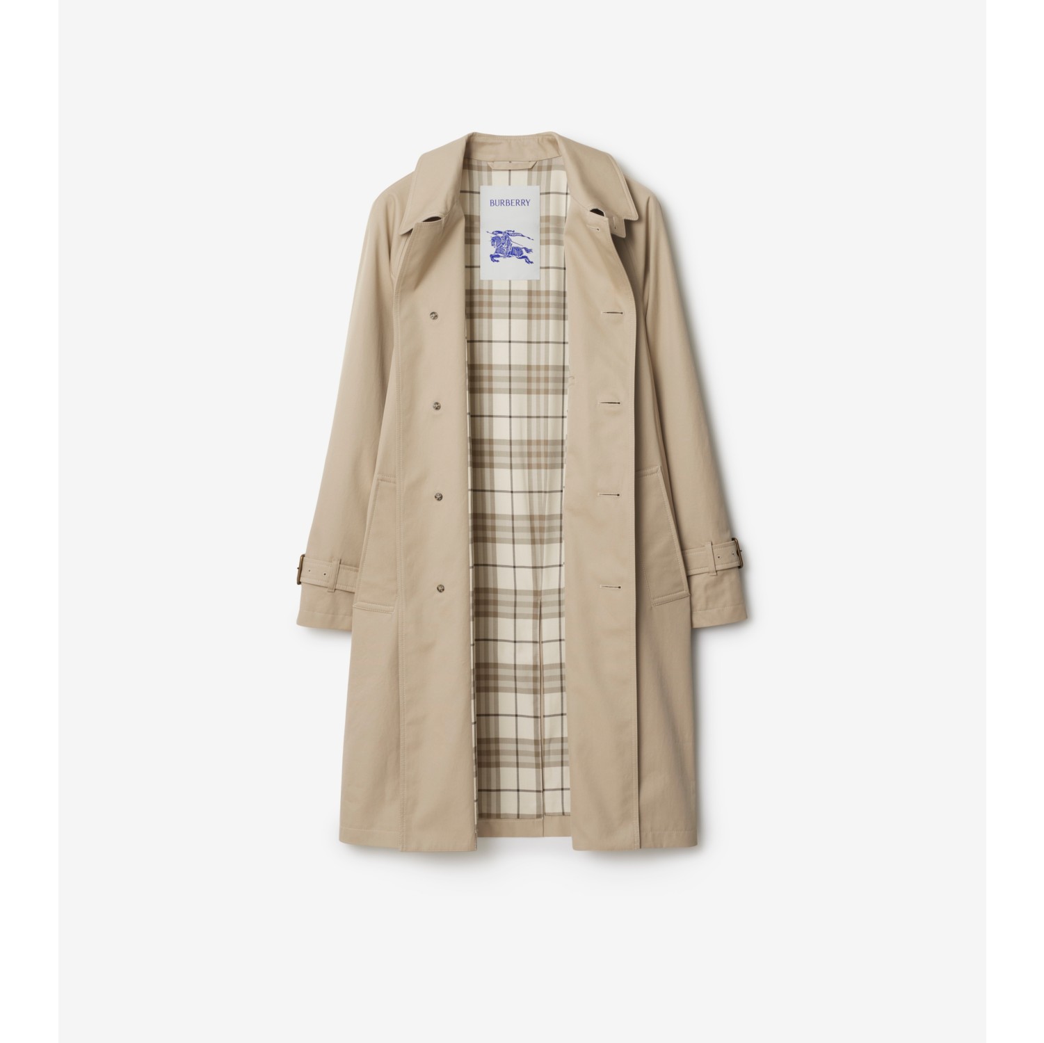 Car coat lungo in gabardine