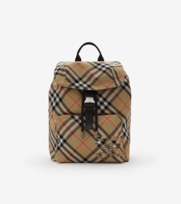 Check Backpack in Sand beige - Men, Technical | Burberry® Official