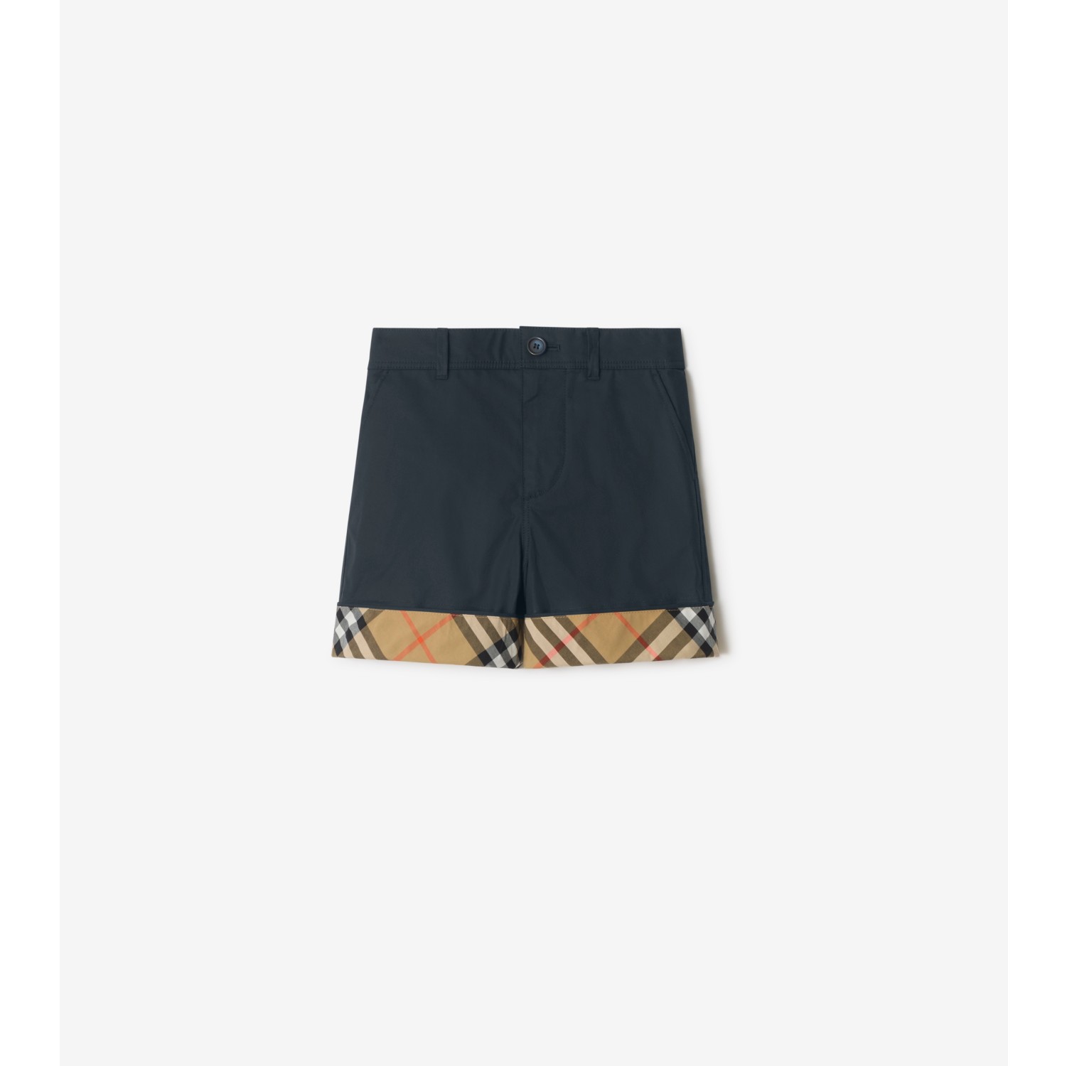 Baumwollshorts mit Check-Akzent