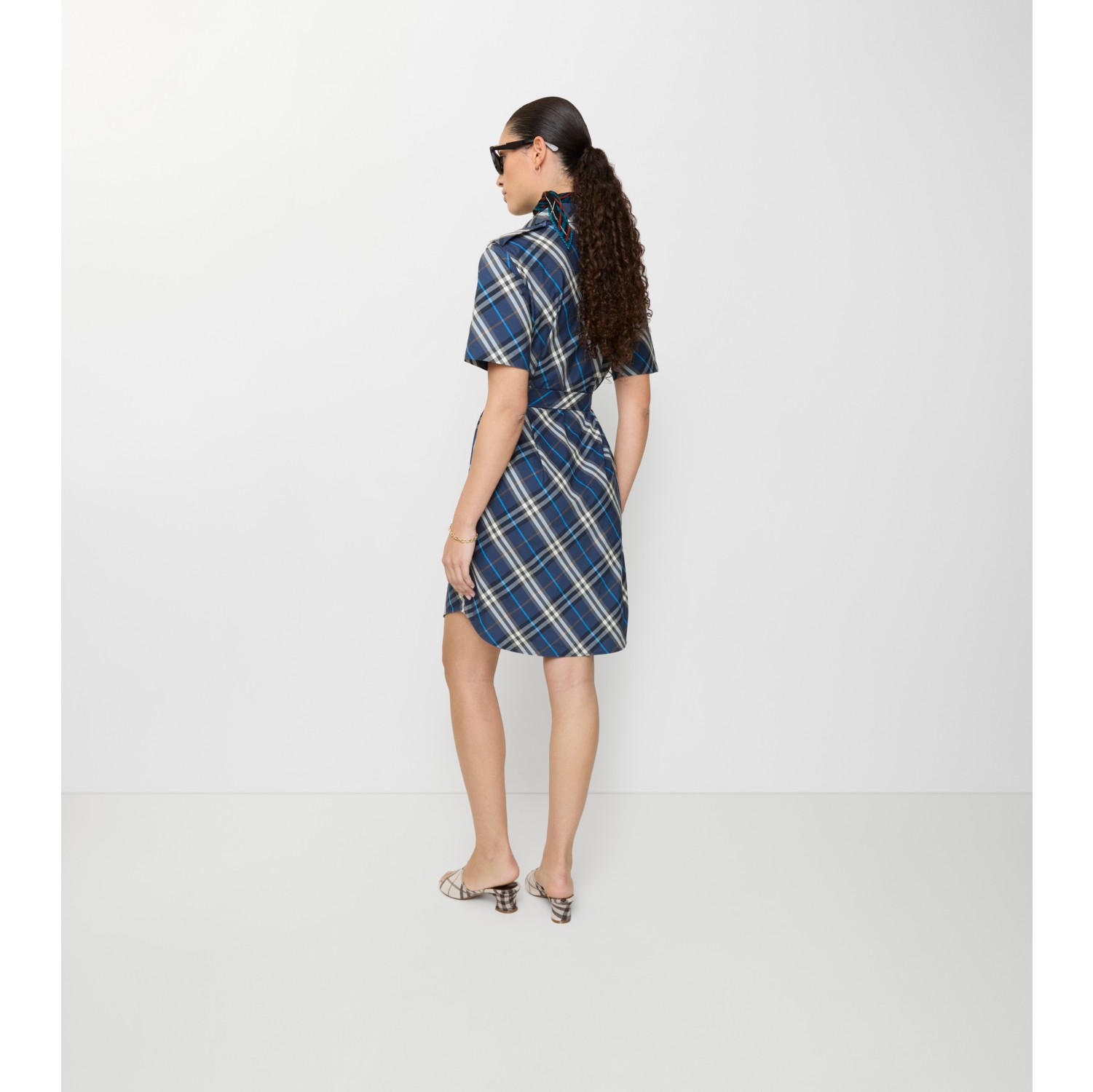 Check Cotton Shirt Dress