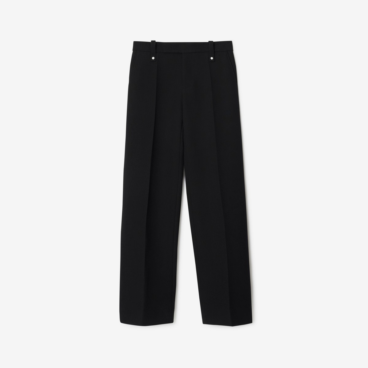 Burberry Wool Blend Tailored Trousers In Black