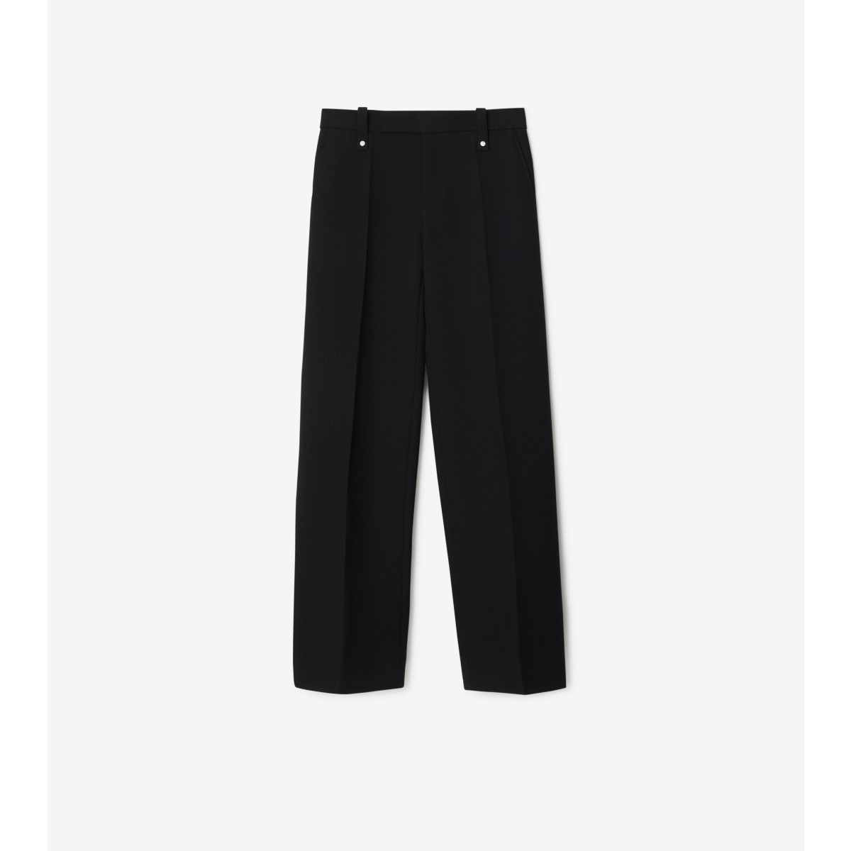 Burberry Wool Blend Tailored Trousers In Black