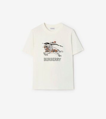EKD Sketch Cotton T-shirt in Chalk white - Women | Burberry® Official