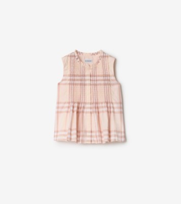 トップス BURBERRY 6Y 116cm Burberry Girls Archive Beige Check Stretch Sleeveless Cotton
