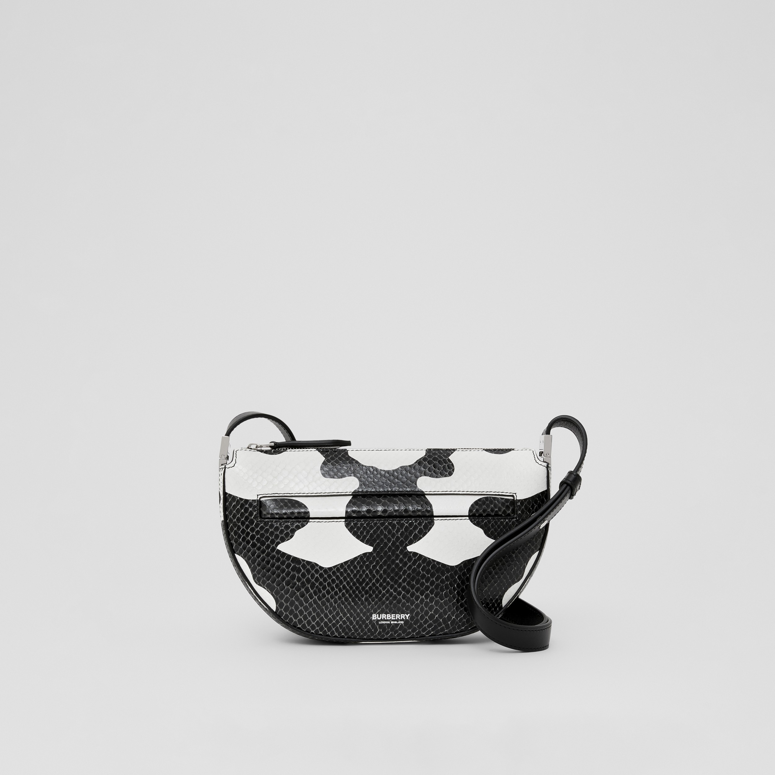 Mini Cow Print Leather Zip Olympia Bag in Black/white - Women | Burberry® Official - 4