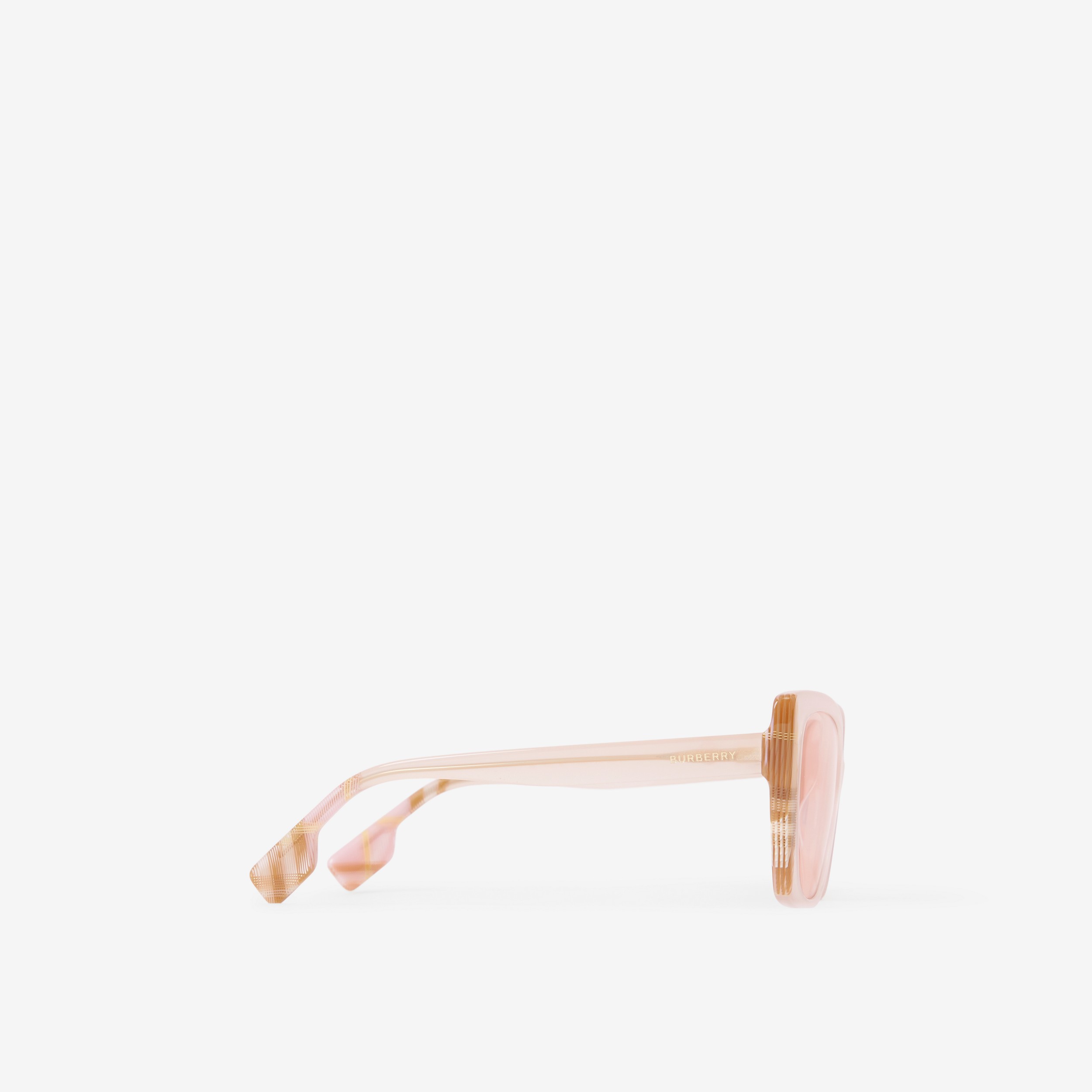 Check Oversized Cat-eye Frame Sunglasses in Pale Pink - Women | Burberry® Official - 2