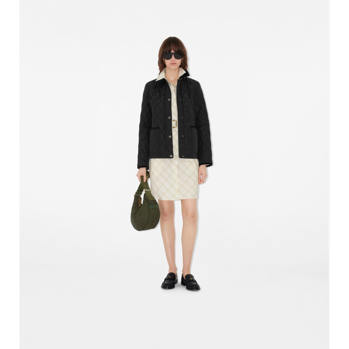  Check Quilted Nylon Jacket