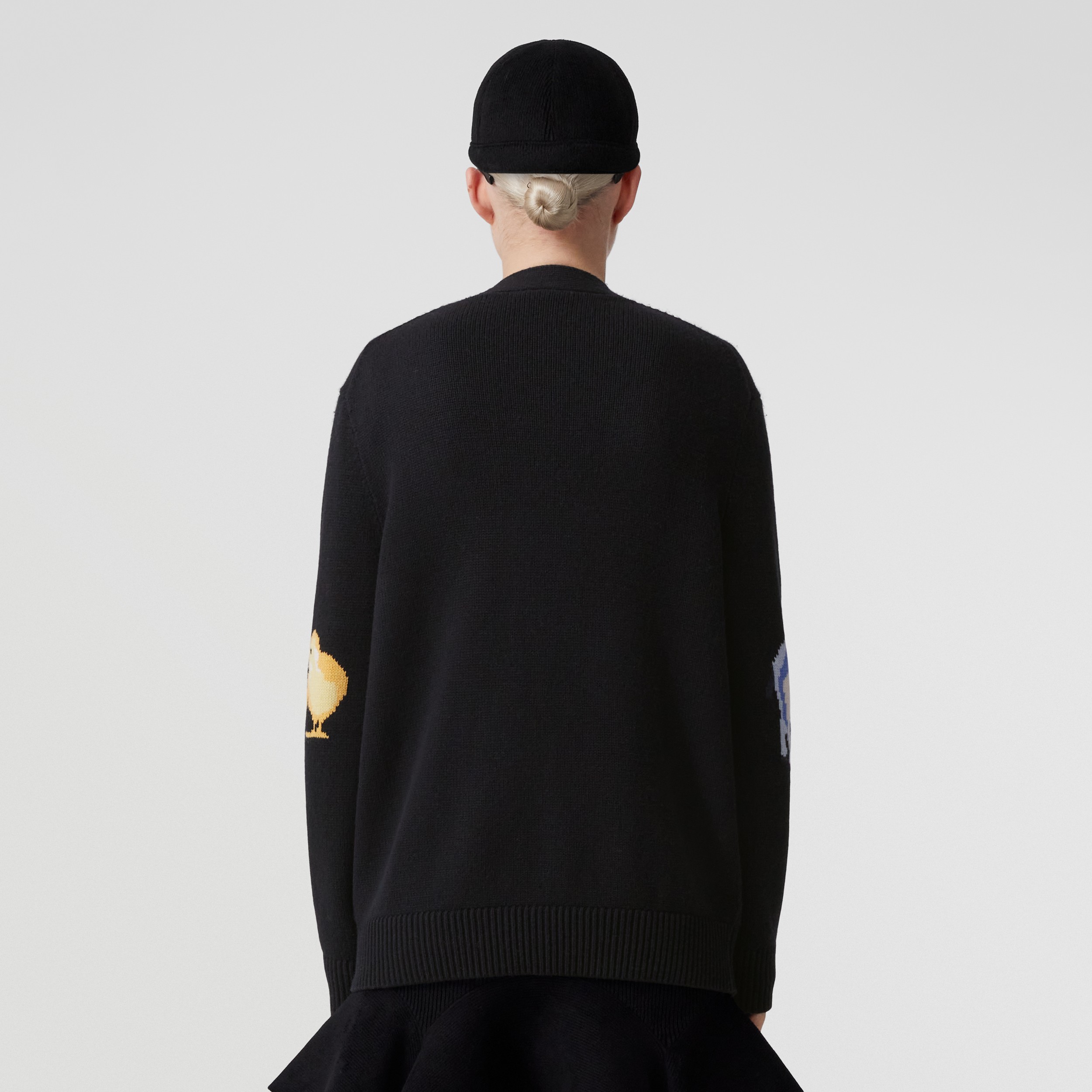 Cardigan en laine et cachemire à motif animalier (Noir) - Femme | Site officiel Burberry® - 3