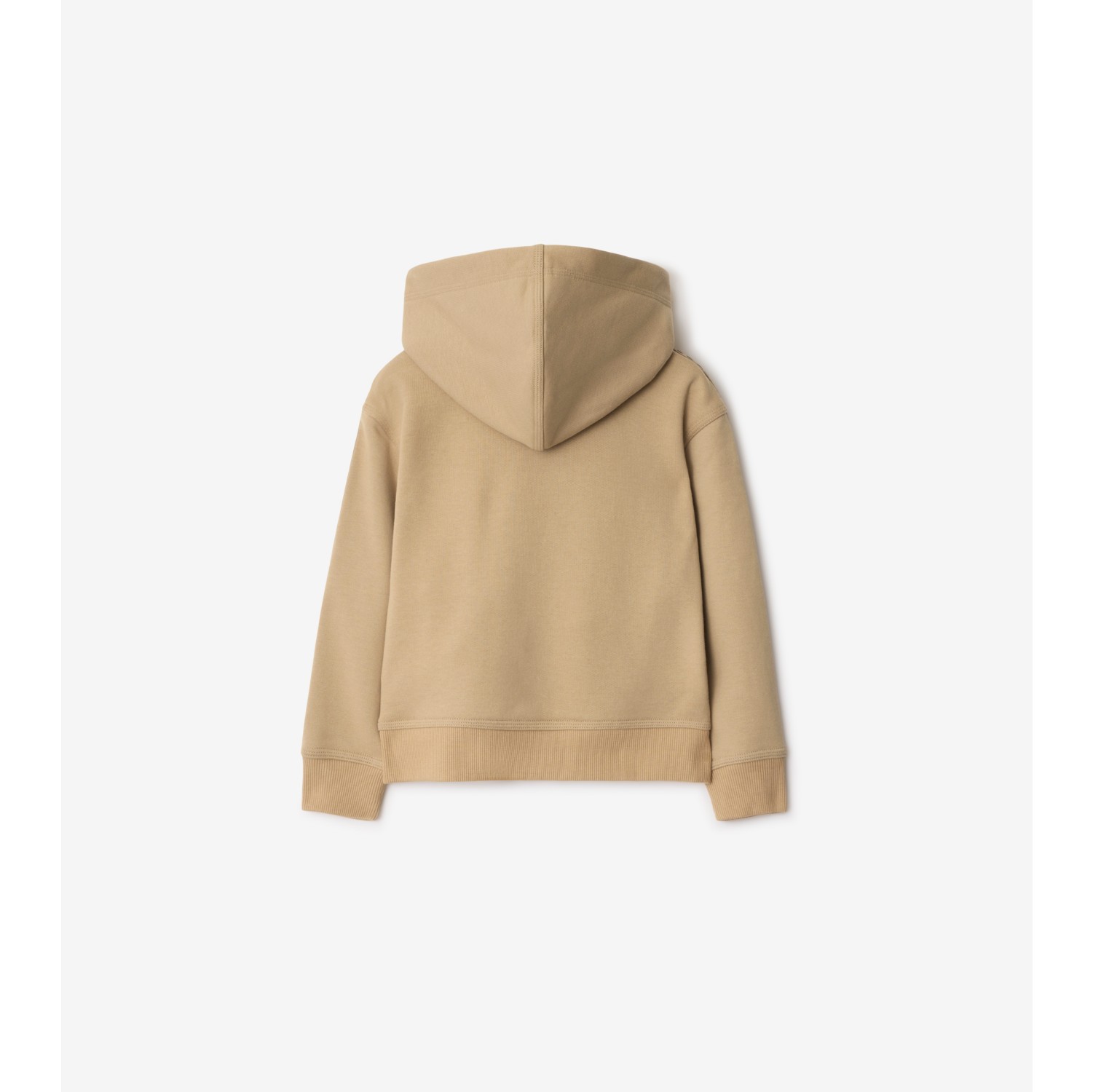 Check Trim Cotton Zip Hoodie