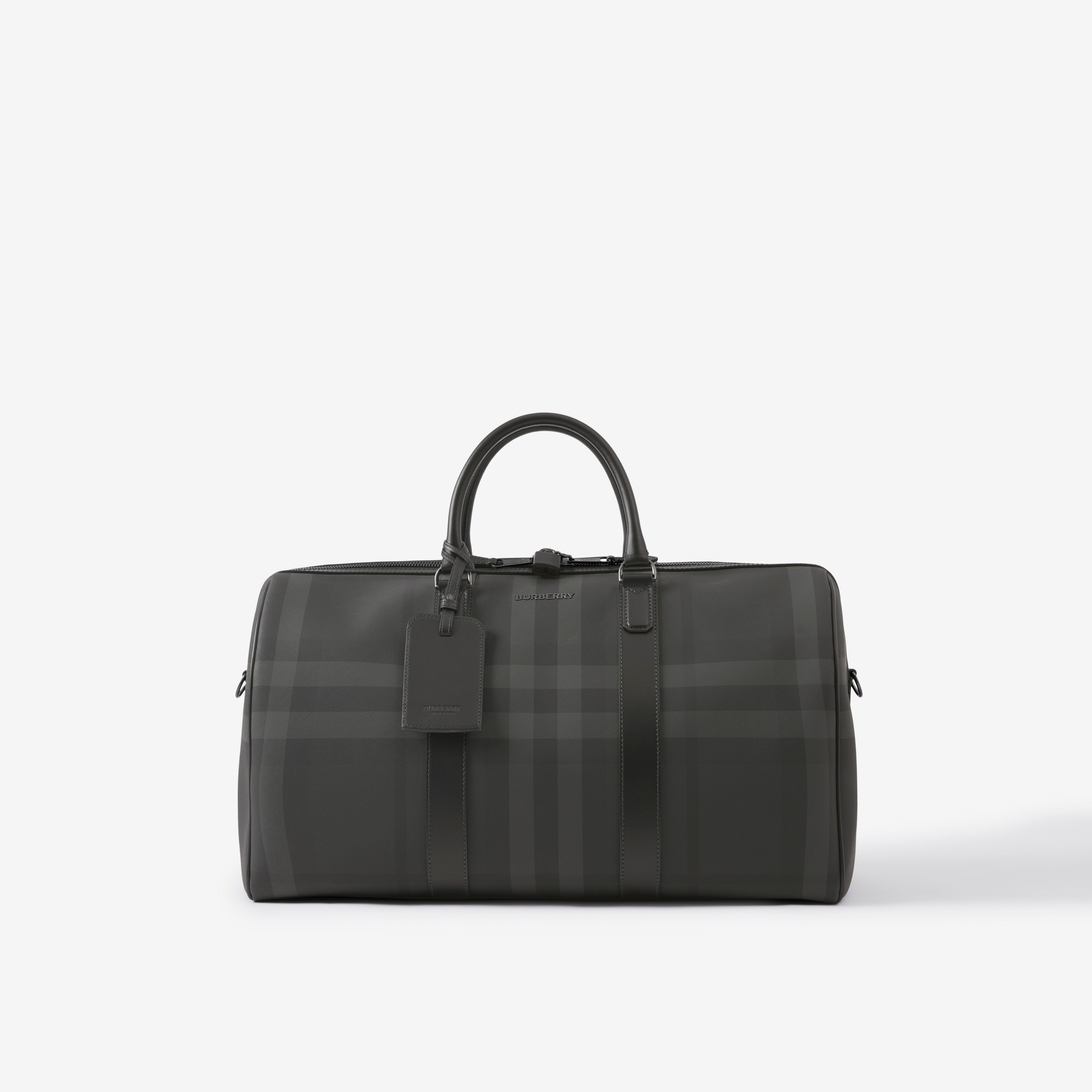 Charcoal Check Boston Holdall - Men | Burberry® Official - 1