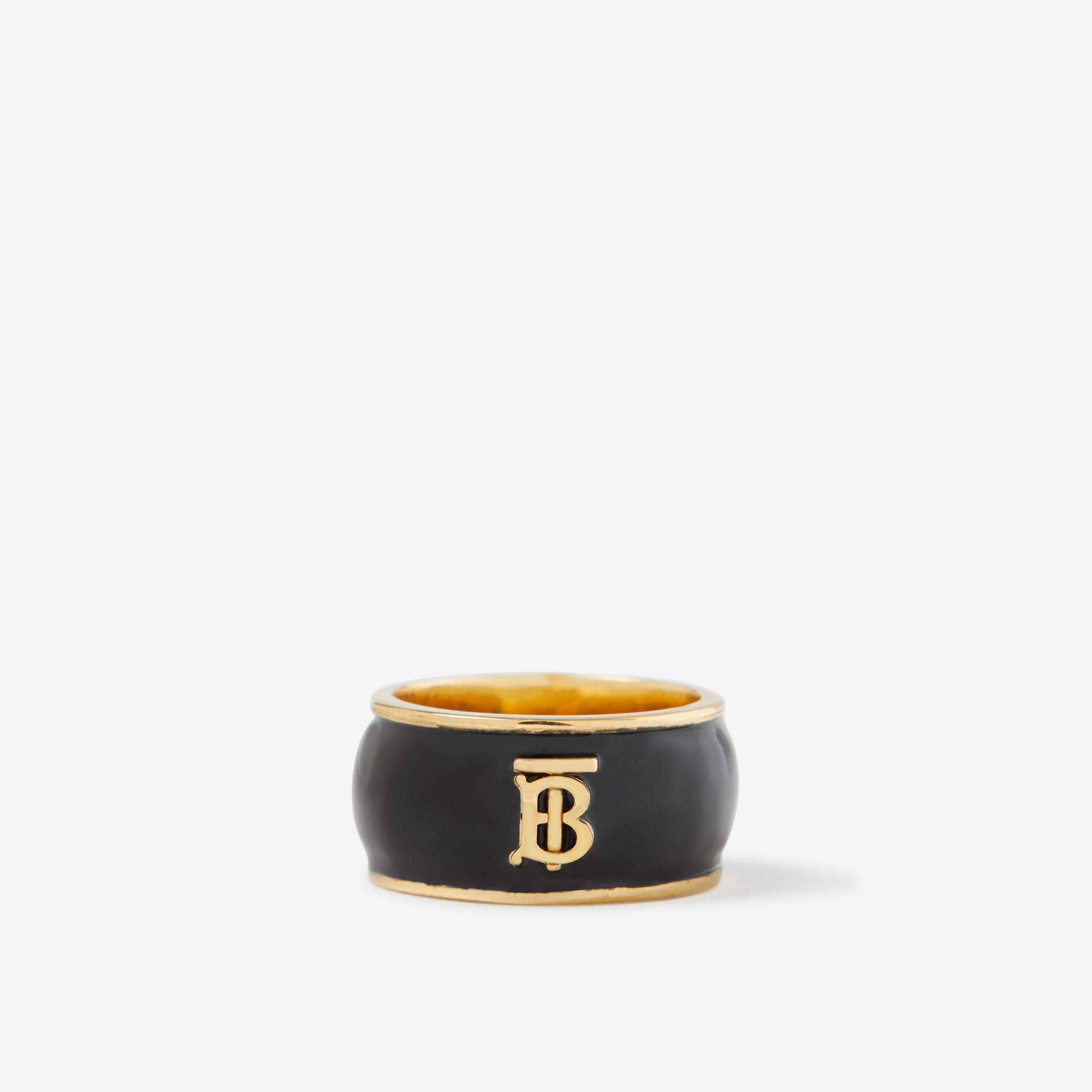 Enamel and Gold-plated TB Ring in Light Gold/black - Women | Burberry® Official - 1