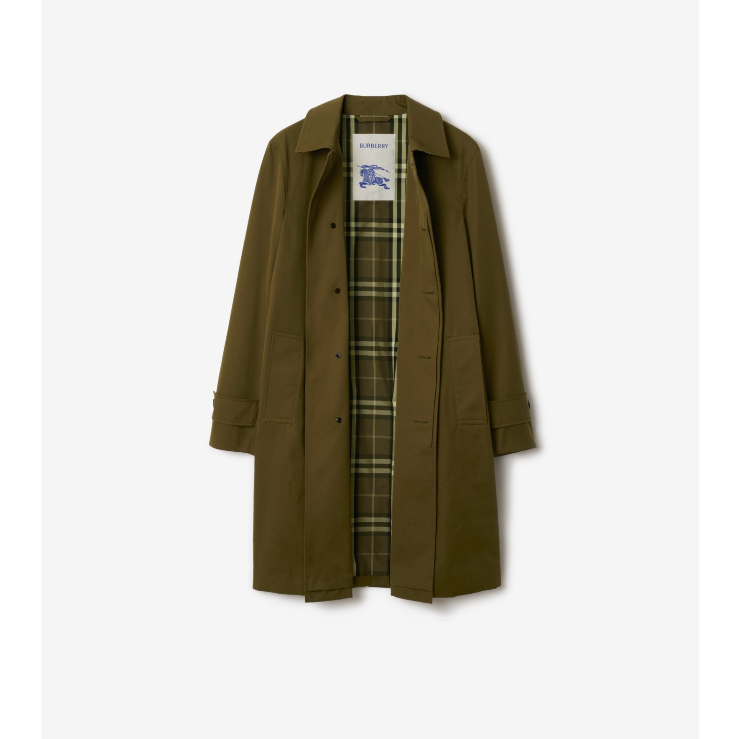 Car coat lungo in gabardine