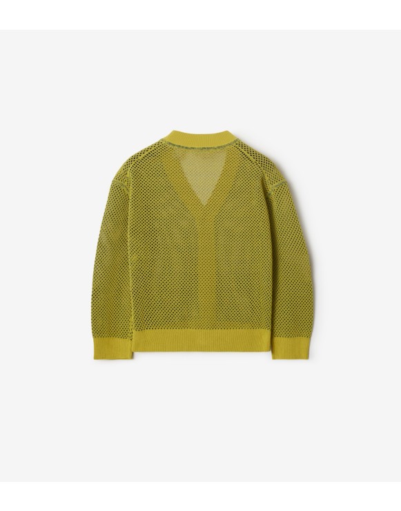Cardigã de malha de algodão e nylon