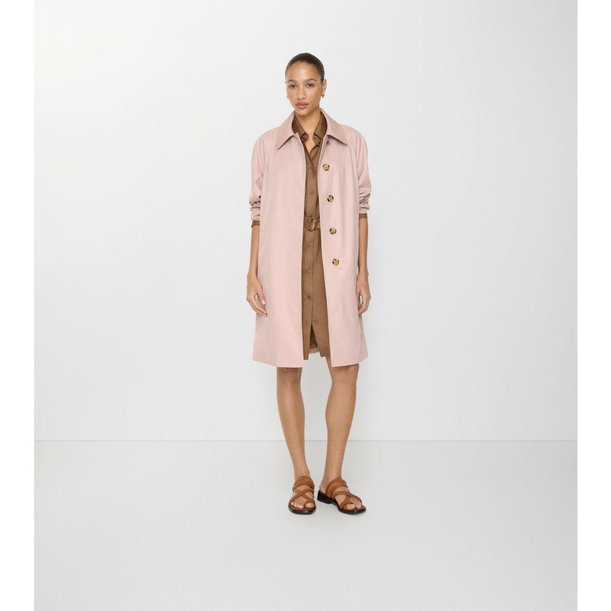  Check Mid-length Tropical Gabardine Camden Car Coat