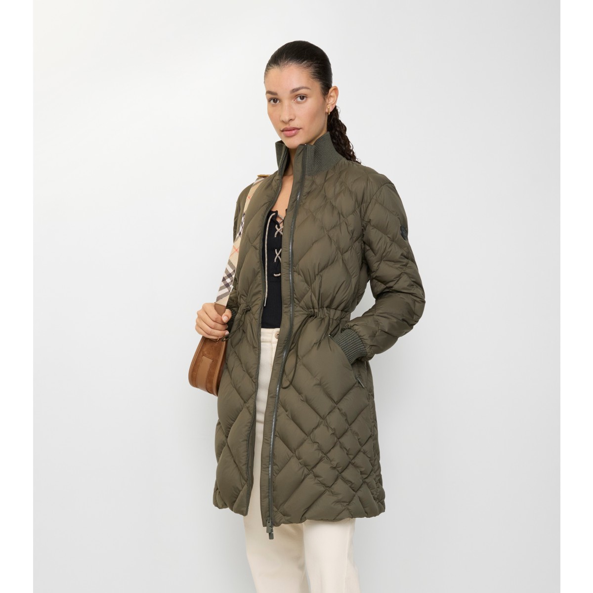  Check -stitch Nylon Danesbury Puffer Coat