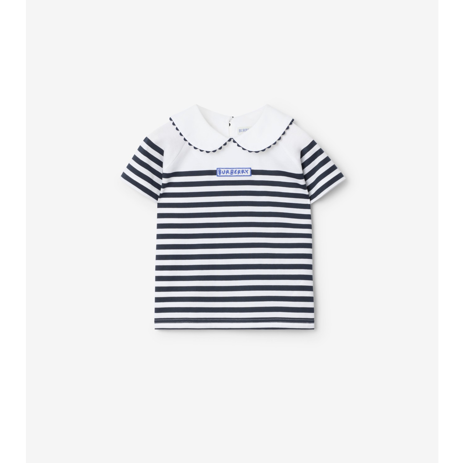 ロゴ ストライプ コットンTシャツ