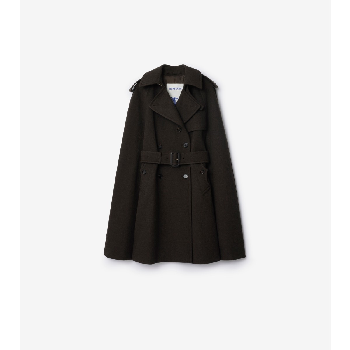 Burberry Cashmere Belmont Trench Cape In Black