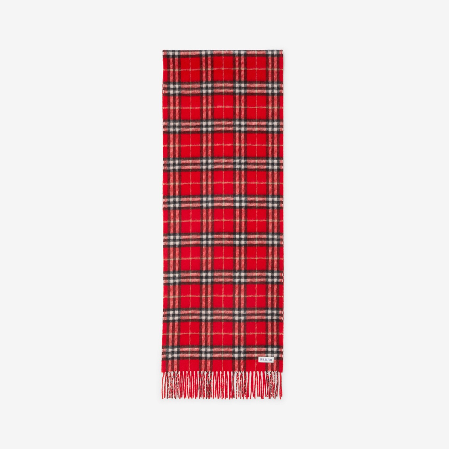 Check Cashmere Reversible Scarf in Bright Red | Burberry® Official