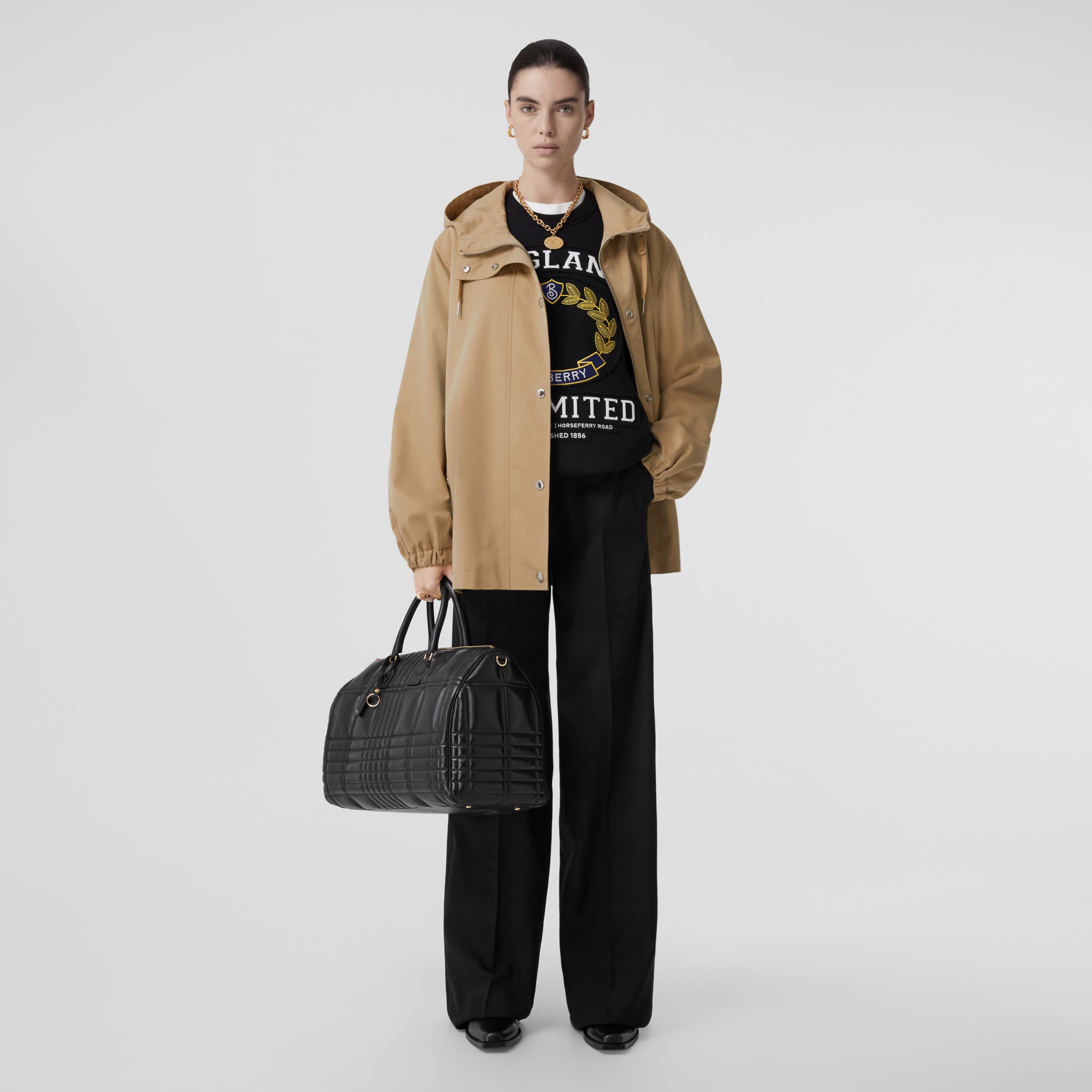Tropical Gabardine Hooded Jacket in Honey - Women | Burberry® Official - 4