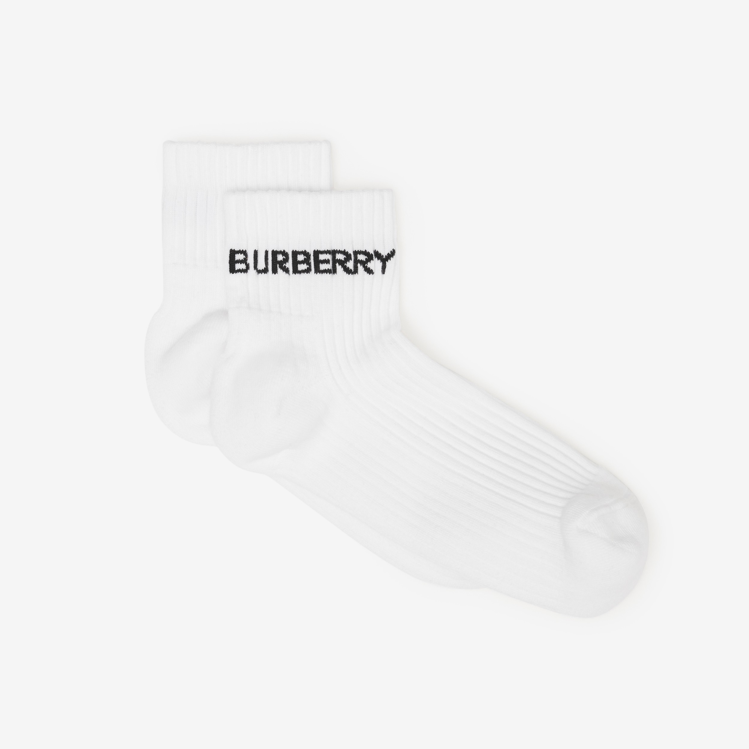 Chaussettes en coton mélangé avec logo en intarsia (Blanc) | Site officiel Burberry® - 2
