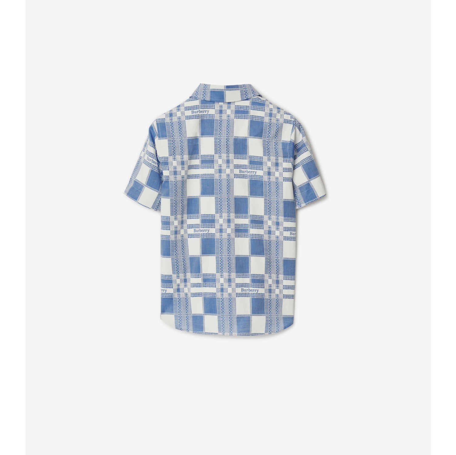 Chemise en coton Check Bleu p le Site officiel Burberry