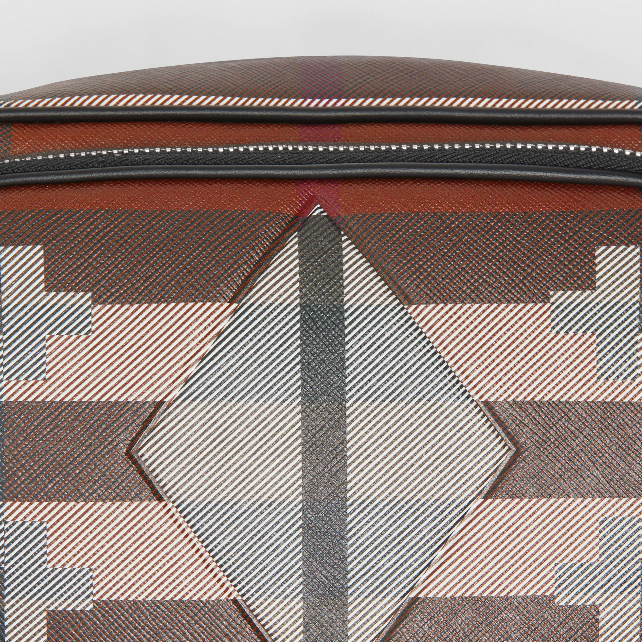 Geometric Check and Leather Crossbody Bag in Dark Birch Brown/white | Burberry® Official - 2