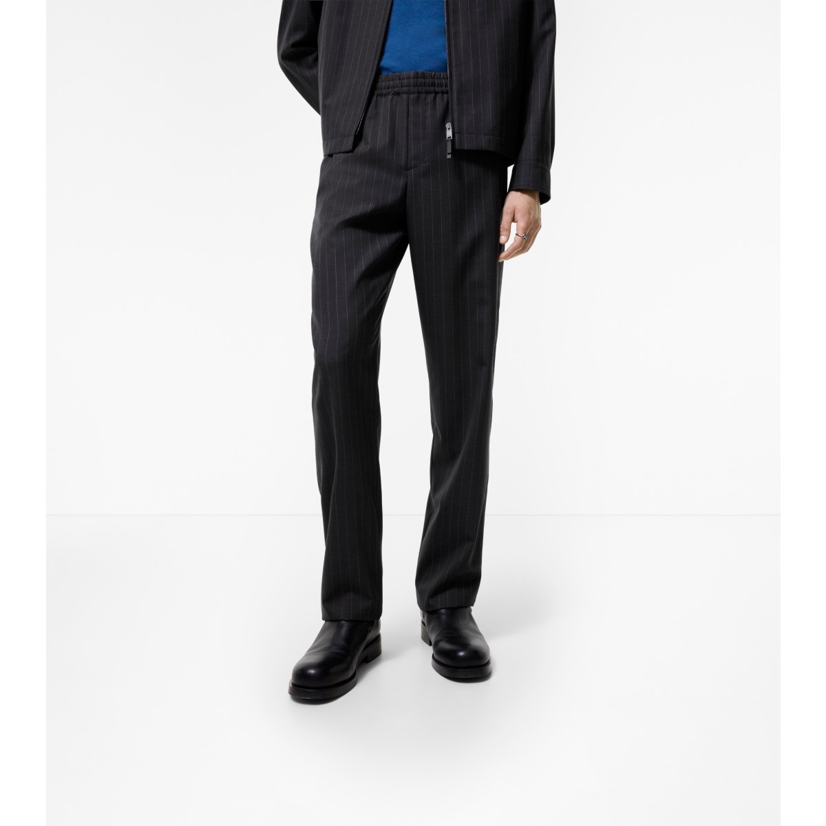  Stripe Pind Wool Track Pants