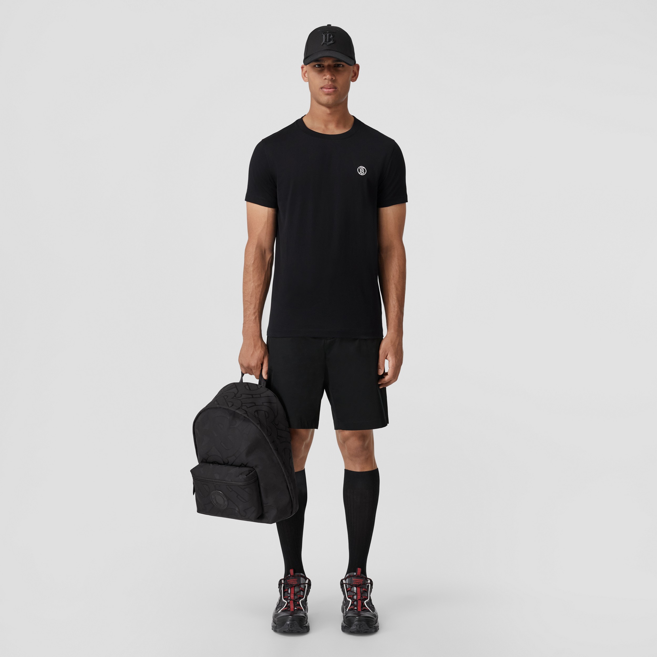 Camiseta en algodón con monograma (Negro) - Hombre | Burberry® oficial - 4