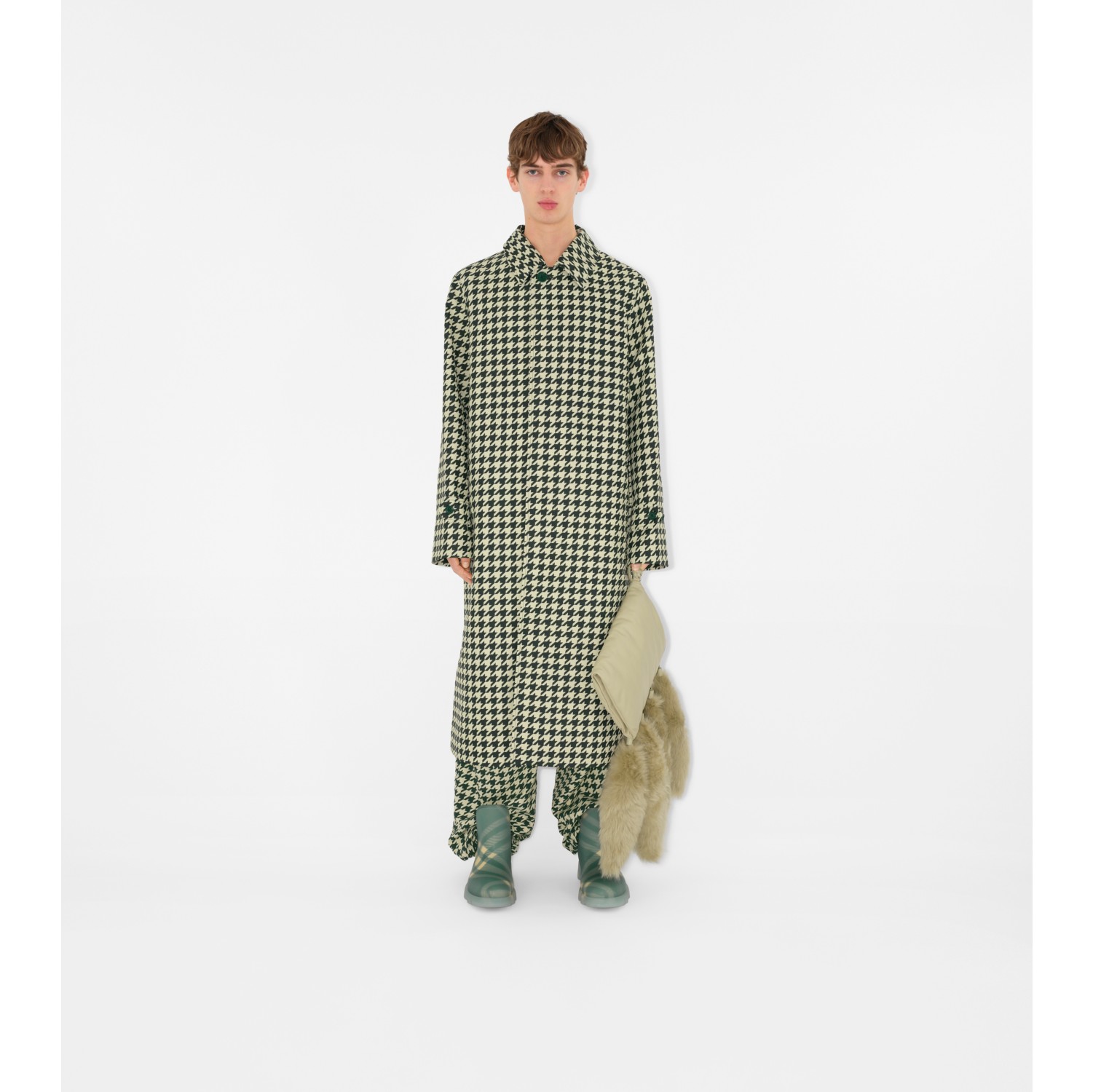 Green on sale houndstooth coat