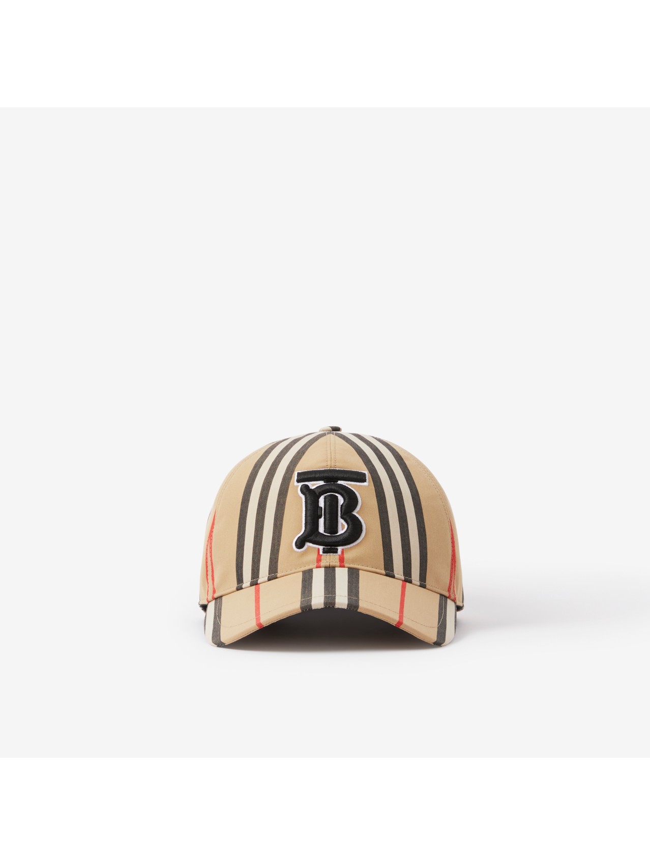 Monogram Motif Icon Stripe Cotton Baseball Cap in Archive Beige