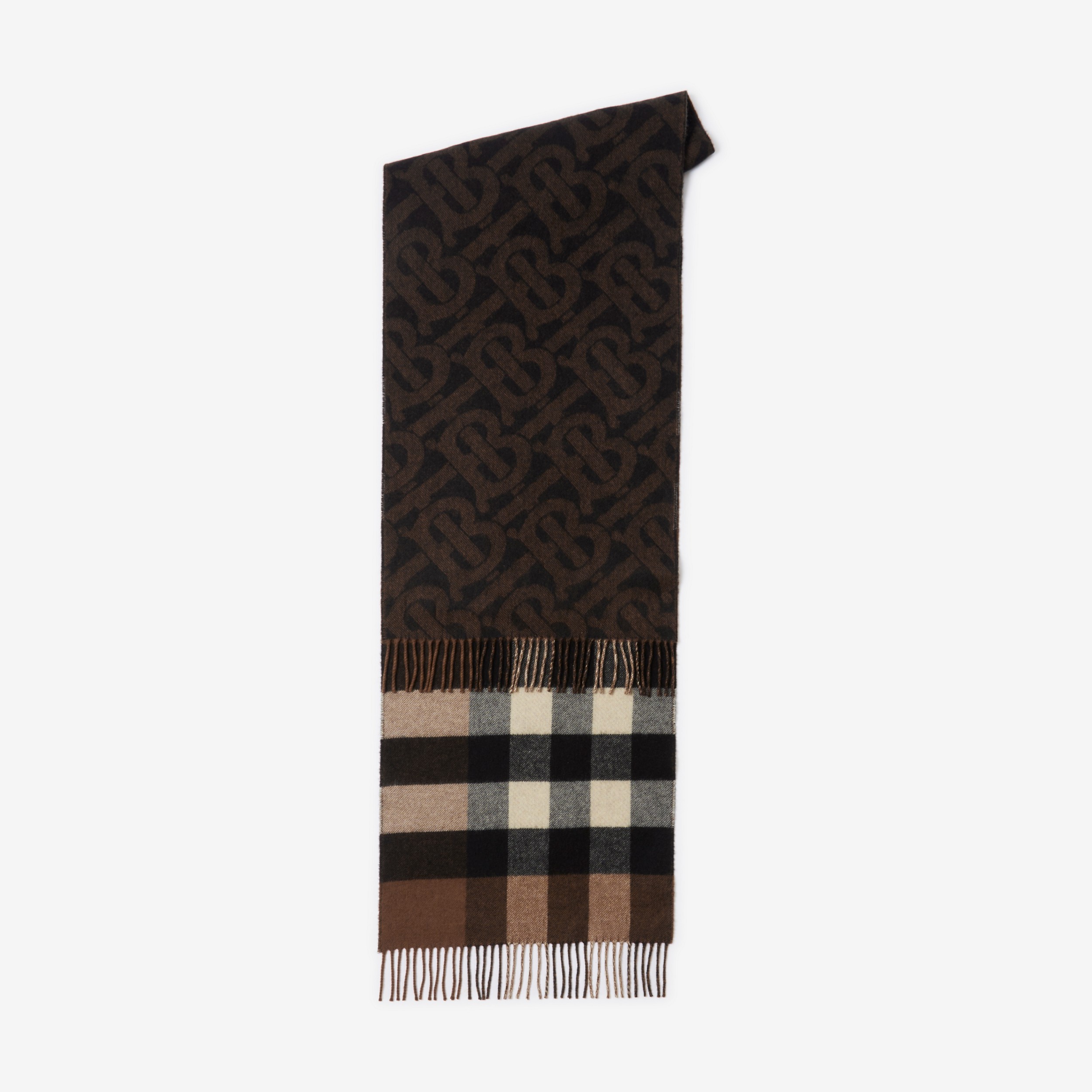 Check Cashmere Reversible Scarf in Birch Brown | Burberry® Official - 2