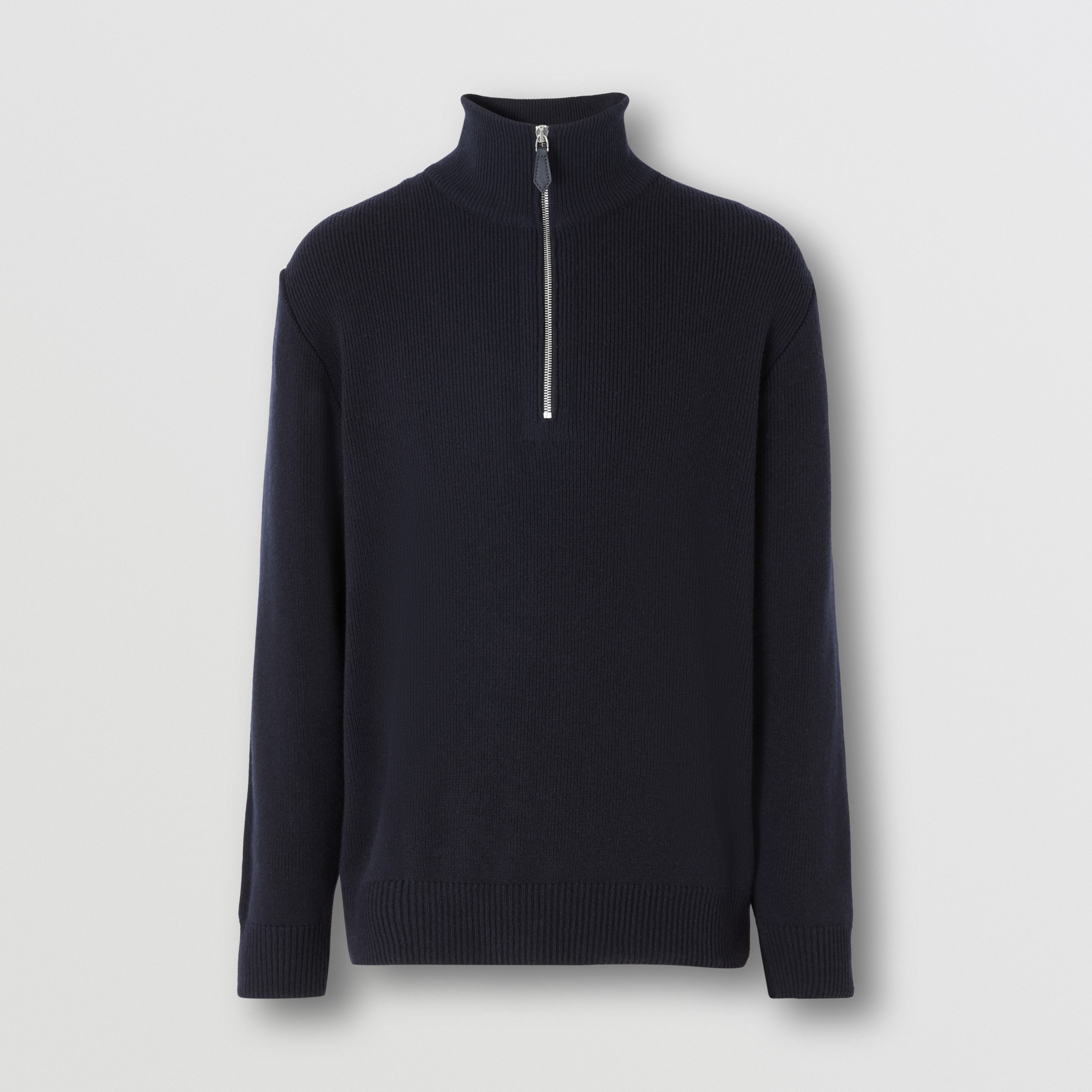 Monogram Motif Cashmere Funnel Neck Sweater in Dark Charcoal Blue - Men | Burberry® Official - 4