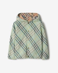 Reversible Check Cotton Blend Jacket in colour Breeze