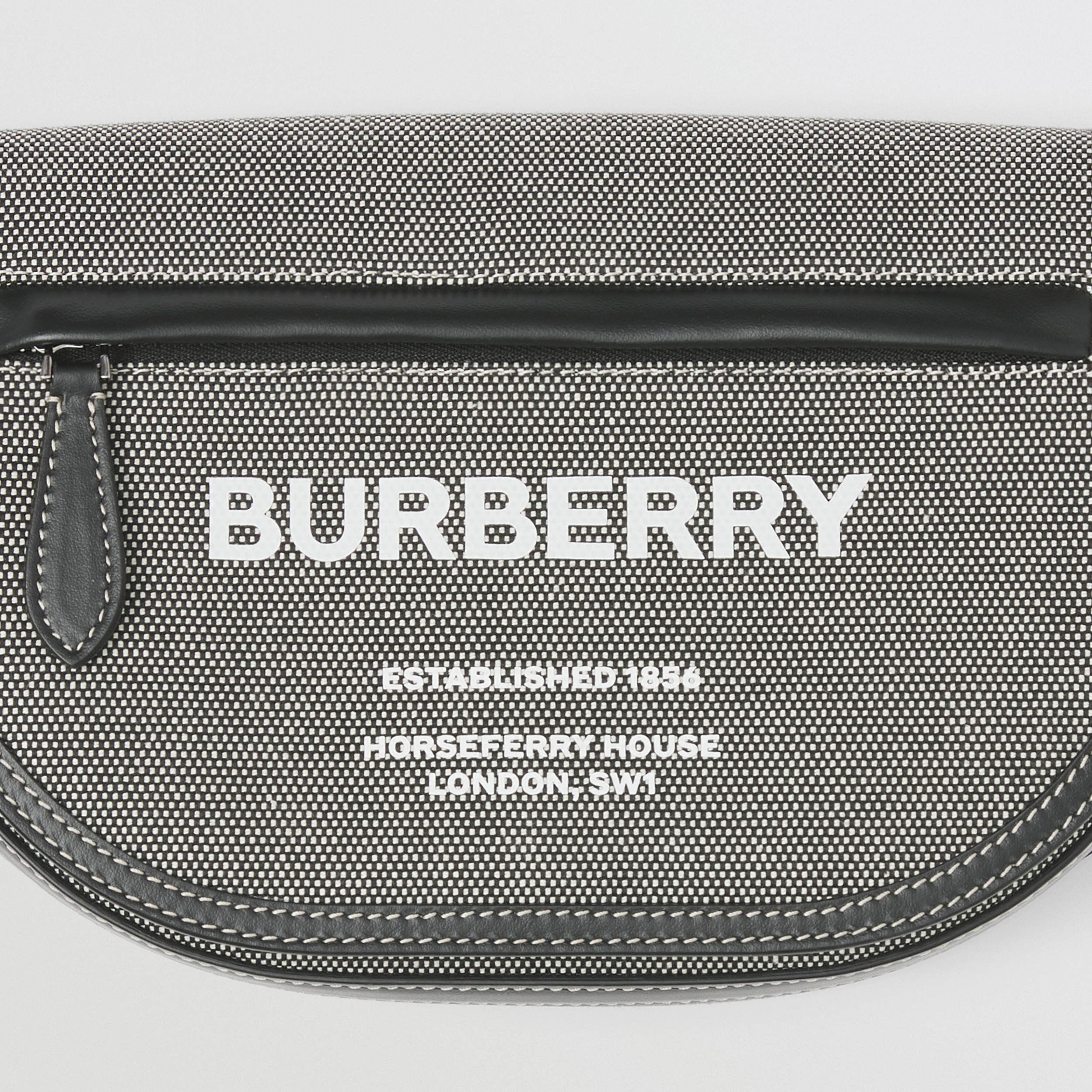 Horseferry Print Canvas Small Olympia Bum Bag in Black/grey - Men | Burberry® Official - 2