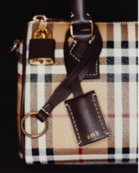 Burberry Check Bag with Personalised Leather Engraved.