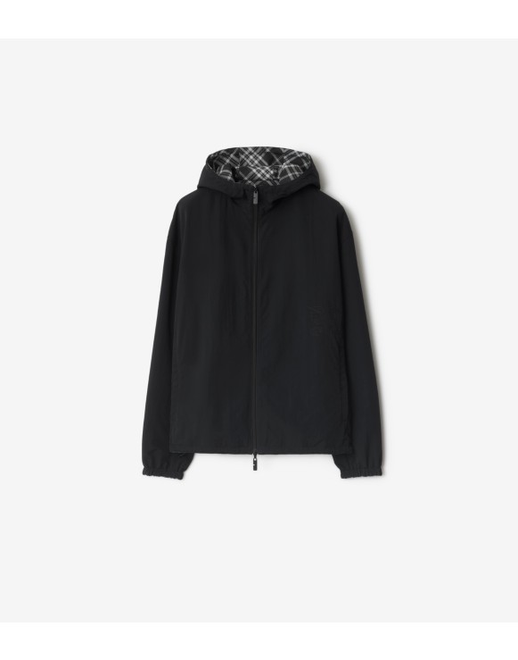 Reversible Check Hooded Jacket