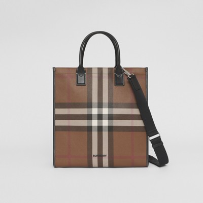 burberry black leather tote bag